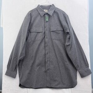 LL Bean Chamois Cloth Shirt Mens XL Tall Gray Flannel Camp Outdoor Button Up